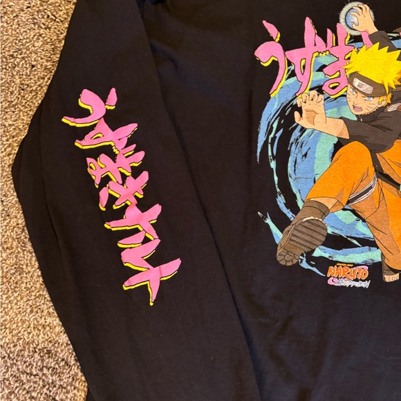 Naruto Shippudem Mens Black long sleeve tshirt.  Size Large - Picture 4 of 6